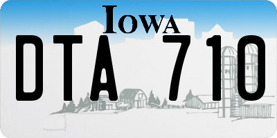 IA license plate DTA710