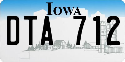 IA license plate DTA712