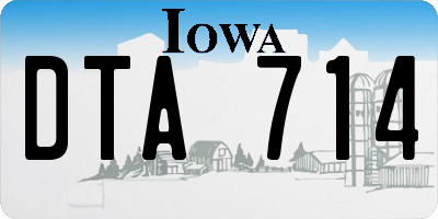 IA license plate DTA714
