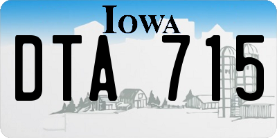 IA license plate DTA715