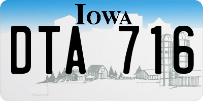 IA license plate DTA716