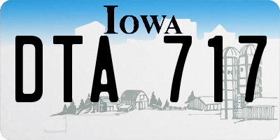 IA license plate DTA717