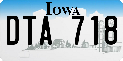 IA license plate DTA718