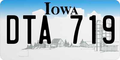 IA license plate DTA719