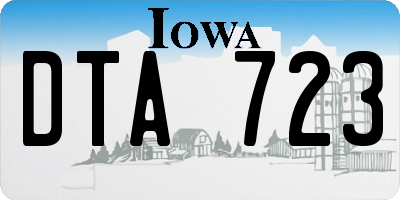 IA license plate DTA723