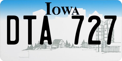 IA license plate DTA727