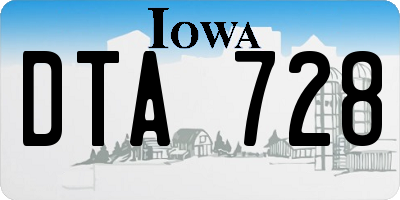 IA license plate DTA728