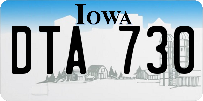 IA license plate DTA730