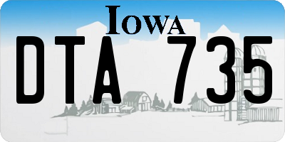 IA license plate DTA735