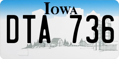IA license plate DTA736