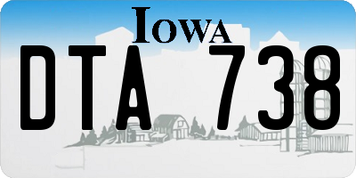 IA license plate DTA738