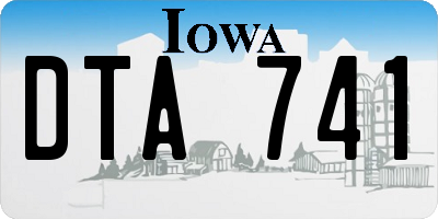 IA license plate DTA741