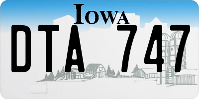 IA license plate DTA747
