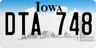 IA license plate DTA748