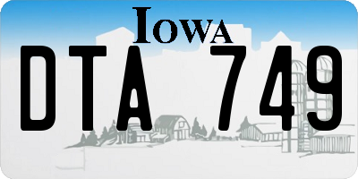 IA license plate DTA749