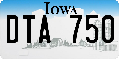 IA license plate DTA750
