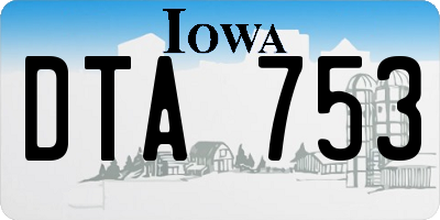 IA license plate DTA753