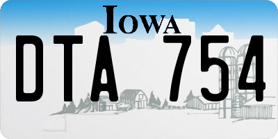 IA license plate DTA754