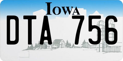 IA license plate DTA756
