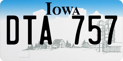 IA license plate DTA757