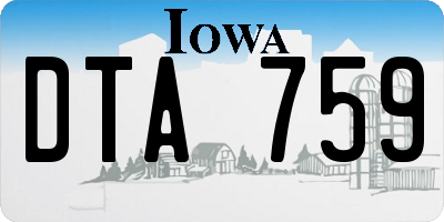 IA license plate DTA759