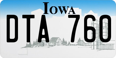 IA license plate DTA760