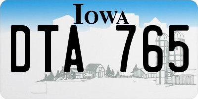 IA license plate DTA765