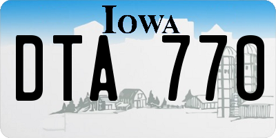 IA license plate DTA770