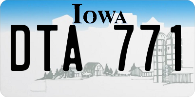 IA license plate DTA771