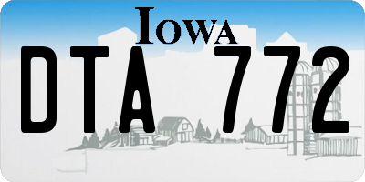 IA license plate DTA772