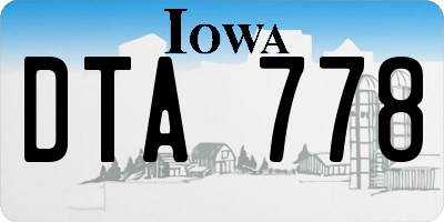 IA license plate DTA778
