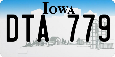 IA license plate DTA779