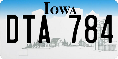 IA license plate DTA784