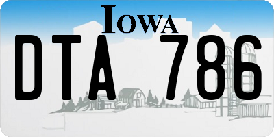 IA license plate DTA786
