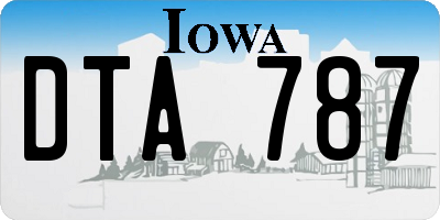 IA license plate DTA787