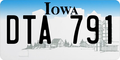 IA license plate DTA791