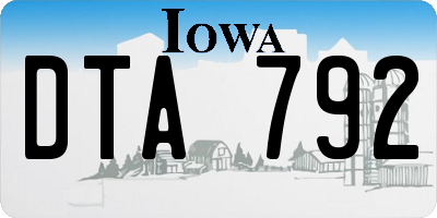 IA license plate DTA792