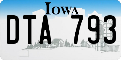 IA license plate DTA793