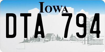 IA license plate DTA794