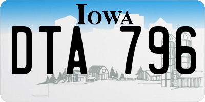 IA license plate DTA796