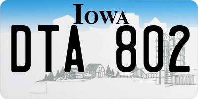 IA license plate DTA802