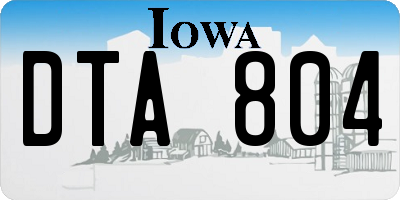 IA license plate DTA804