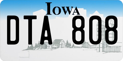 IA license plate DTA808