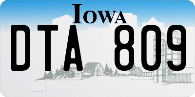IA license plate DTA809