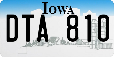 IA license plate DTA810