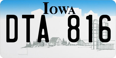 IA license plate DTA816