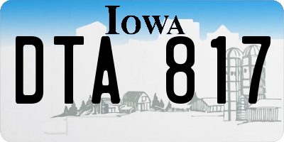 IA license plate DTA817