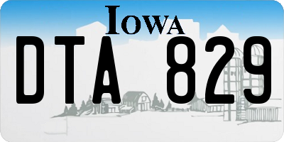 IA license plate DTA829