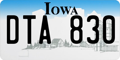 IA license plate DTA830
