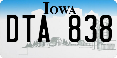 IA license plate DTA838